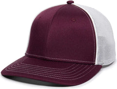 OC Sports OC12M Phenom Performance Twill Front Panel Cap -Maroon White