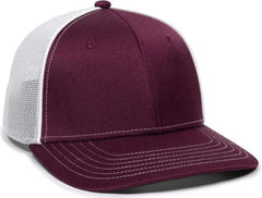 OC Sports OC12M Phenom Performance Twill Front Panel Cap -Maroon White - Maroon White / 6 3/4’’ - 7 1/8’’