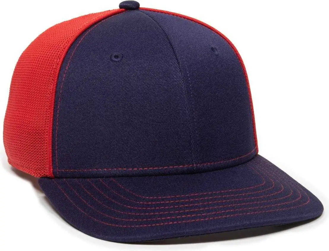 OC Sports OC12M Phenom Performance Twill Front Panel Cap -Navy Red - Navy Red / 6 3/4’’ - 7 1/8’’