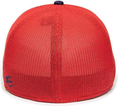 OC Sports OC12M Phenom Performance Twill Front Panel Cap -Navy Red