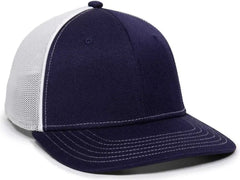 OC Sports OC12M Phenom Performance Twill Front Panel Cap -Navy White - Navy White / 6 3/8’’ - 6 3/4’’
