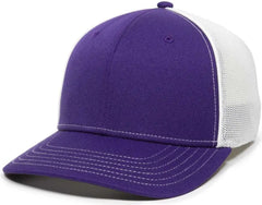 OC Sports OC12M Phenom Performance Twill Front Panel Cap -Purple White