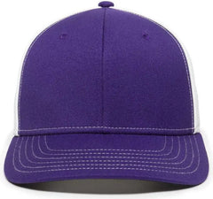 OC Sports OC12M Phenom Performance Twill Front Panel Cap -Purple White