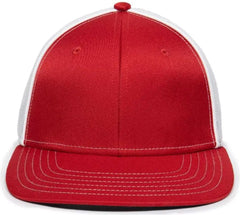 OC Sports OC12M Phenom Performance Twill Front Panel Cap -Red White
