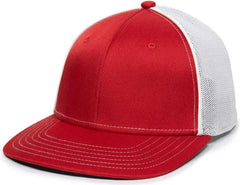 OC Sports OC12M Phenom Performance Twill Front Panel Cap -Red White