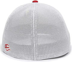 OC Sports OC12M Phenom Performance Twill Front Panel Cap -Red White