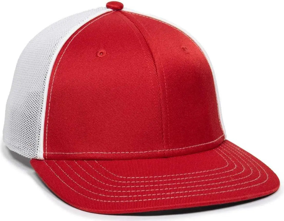 OC Sports OC12M Phenom Performance Twill Front Panel Cap -Red White - Red White / 6 3/8’’ - 6 3/4’’