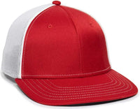 OC Sports OC12M Phenom Performance Twill Front Panel Cap -Red White - Red White / 6 3/8’’ - 6 3/4’’