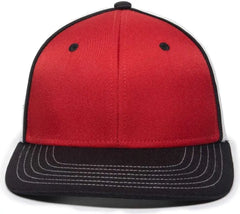 OC Sports OC12M Phenom Performance Twill Front Panel Cap -Red White Black