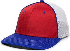 OC Sports OC12M Phenom Performance Twill Front Panel Cap -Red White Royal