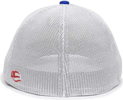 OC Sports OC12M Phenom Performance Twill Front Panel Cap -Red White Royal