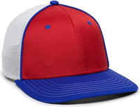 OC Sports OC12M Phenom Performance Twill Front Panel Cap -Red White Royal - Red White / 6 3/4’’ - 7 1/8’’