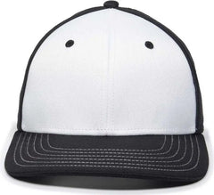 OC Sports OC12M Phenom Performance Twill Front Panel Cap -White Black Black