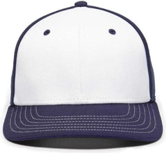 OC Sports OC12M Phenom Performance Twill Front Panel Cap -White Navy Navy