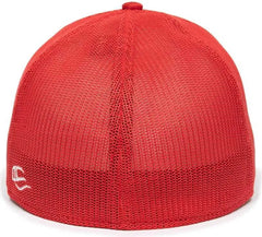 OC Sports OC12M Phenom Performance Twill Front Panel Cap -White Red Red