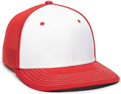 OC Sports OC12M Phenom Performance Twill Front Panel Cap -White Red Red - White Red / 6 3/4’’ - 7 1/8’’