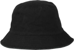 OC Sports OC200 Medium Washed Bucket Cotton Hat - Black - Black / OSFM