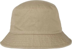 OC Sports OC200 Medium Washed Bucket Cotton Hat - Khaki - Khaki / OSFM