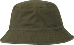 OC Sports OC200 Medium Washed Bucket Cotton Hat - Olive - Olive / OSFM