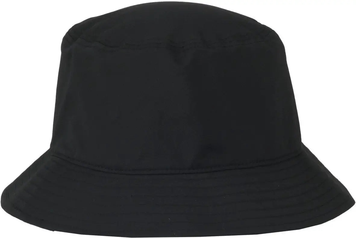 OC Sports OC200PF Medium Washed Bucket Polyester Hat - Black - Black / OSFM