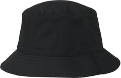 OC Sports OC200PF Medium Washed Bucket Polyester Hat - Black - Black / OSFM