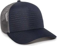 OC Sports OC502M Laser Perforated Font Panel Cap - Navy Charcoal Charcoal - Navy Dark Gray / 6 7/8’’ - 7 1/2’’