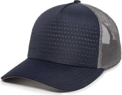 OC Sports OC502M Laser Perforated Font Panel Cap - Navy Charcoal Charcoal - Navy Dark Gray / 6 7/8’’ - 7 1/2’’