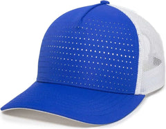 OC Sports OC502M Laser Perforated Font Panel Cap - Royal White White - Royal White White / OSFM
