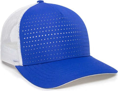 OC Sports OC502M Laser Perforated Font Panel Cap - Royal White White - Royal White White / OSFM