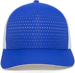 OC Sports OC502M Laser Perforated Font Panel Cap - Royal White White - Royal White White / OSFM