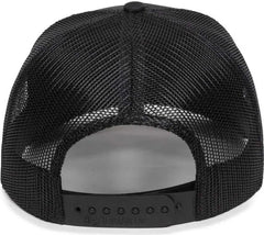 OC Sports OC503M Stripped Front Panel Cap - Black Charcoal - Black Dark Gray / 6 7/8’’ - 7 1/2’’