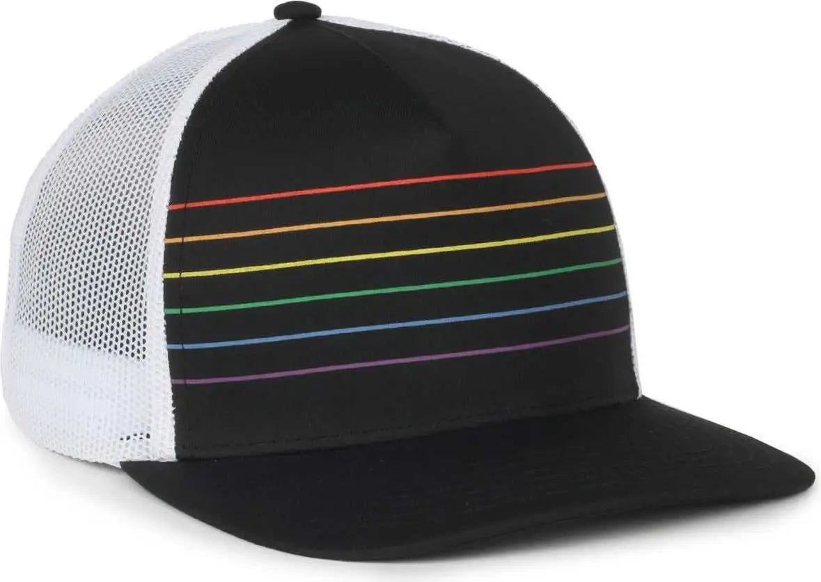 OC Sports OC503M Stripped Front Panel Cap - Black Prism - Prism / OSFM