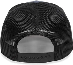 OC Sports OC503M Stripped Front Panel Cap - Charcoal Black - Dark Gray Black / 6 7/8’’ - 7 1/2’’