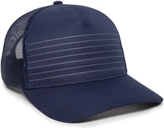 OC Sports OC503M Stripped Front Panel Cap - Navy Charcoal - Navy Dark Gray / 6 7/8’’ - 7 1/2’’