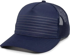 OC Sports OC503M Stripped Front Panel Cap - Navy Charcoal - Navy Dark Gray / 6 7/8’’ - 7 1/2’’