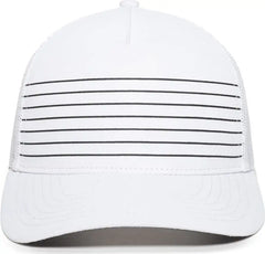 OC Sports OC503M Stripped Front Panel Cap - White Black - White Black / 6 7/8’’ - 7 1/2’’