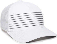 OC Sports OC503M Stripped Front Panel Cap - White Black - White Black / 6 7/8’’ - 7 1/2’’