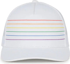 OC Sports OC503M Stripped Front Panel Cap - White Prism - Prism / OSFM