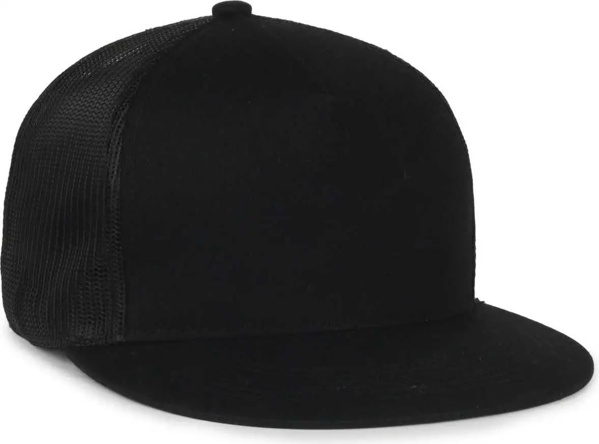 OC Sports OC510HP 5-Panel Mesh Back Cap - Black Black - Black / OSFM