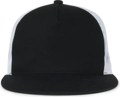 OC Sports OC510HP 5-Panel Mesh Back Cap - Black White - White / OSFM