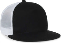 OC Sports OC510HP 5-Panel Mesh Back Cap - Black White - White / OSFM