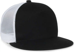OC Sports OC510HP 5-Panel Mesh Back Cap - Black White - White / OSFM