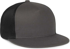 OC Sports OC510HP 5-Panel Mesh Back Cap - Charcoal Black - Black / OSFM
