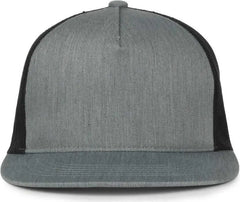 OC Sports OC510HP 5-Panel Mesh Back Cap - Heathered Gray Black - Black / OSFM