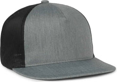 OC Sports OC510HP 5-Panel Mesh Back Cap - Heathered Gray Black - Black / OSFM