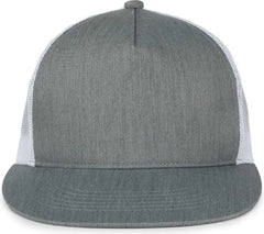 OC Sports OC510HP 5-Panel Mesh Back Cap - Heathered Gray White - White / OSFM