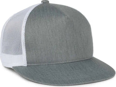 OC Sports OC510HP 5-Panel Mesh Back Cap - Heathered Gray White - White / OSFM