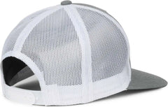 OC Sports OC510HP 5-Panel Mesh Back Cap - Heathered Gray White - White / OSFM