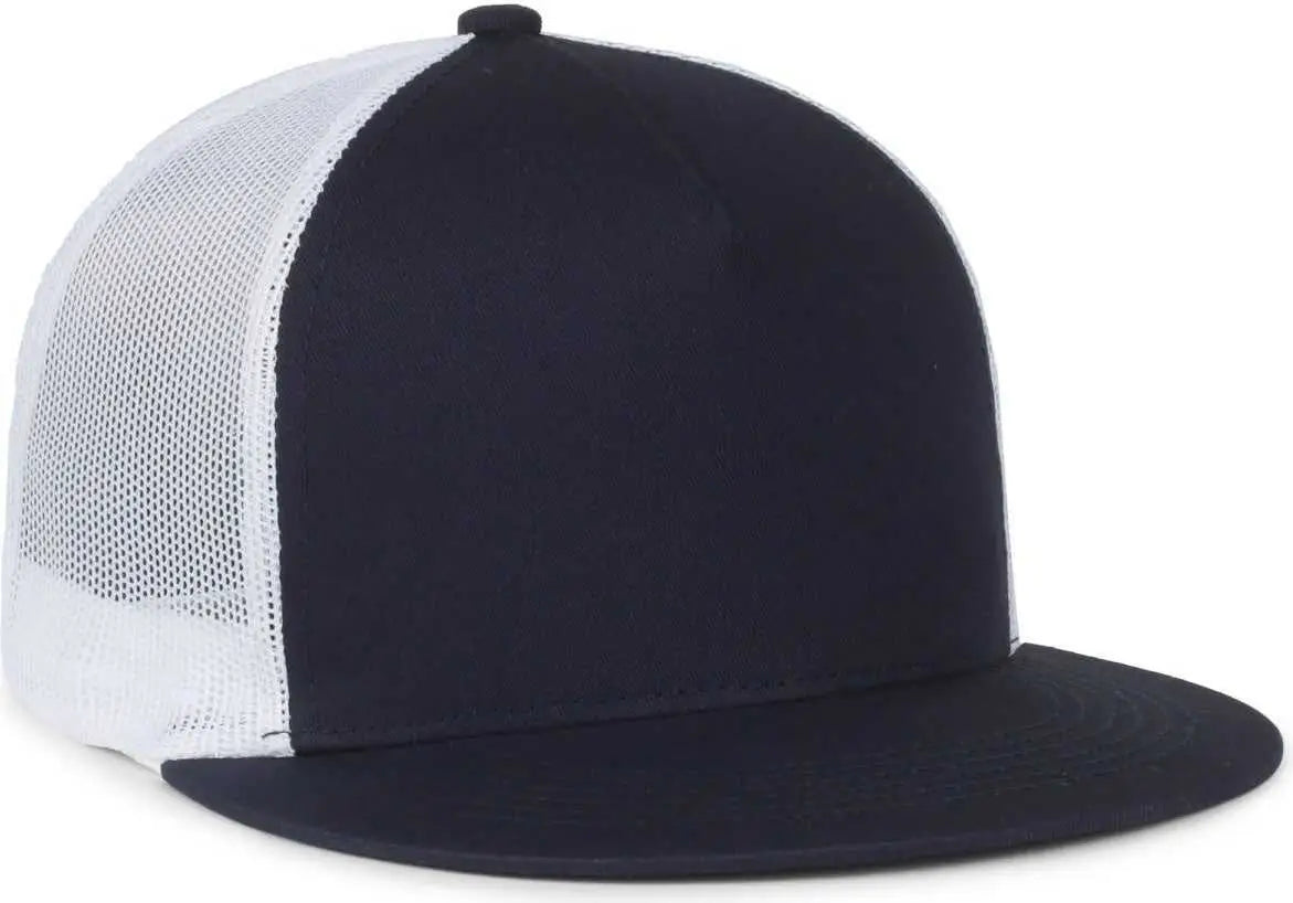 OC Sports OC510HP 5-Panel Mesh Back Cap - Navy White - White / OSFM