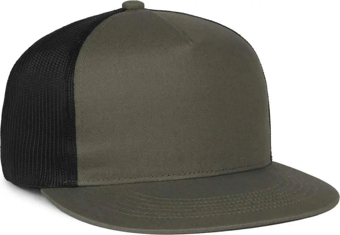 OC Sports OC510HP 5-Panel Mesh Back Cap - Olive Black - Black / OSFM